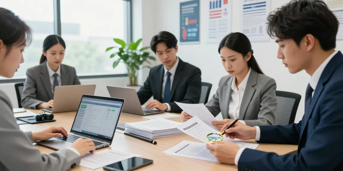 Team discussing document fraud detection strategies in a bright office.